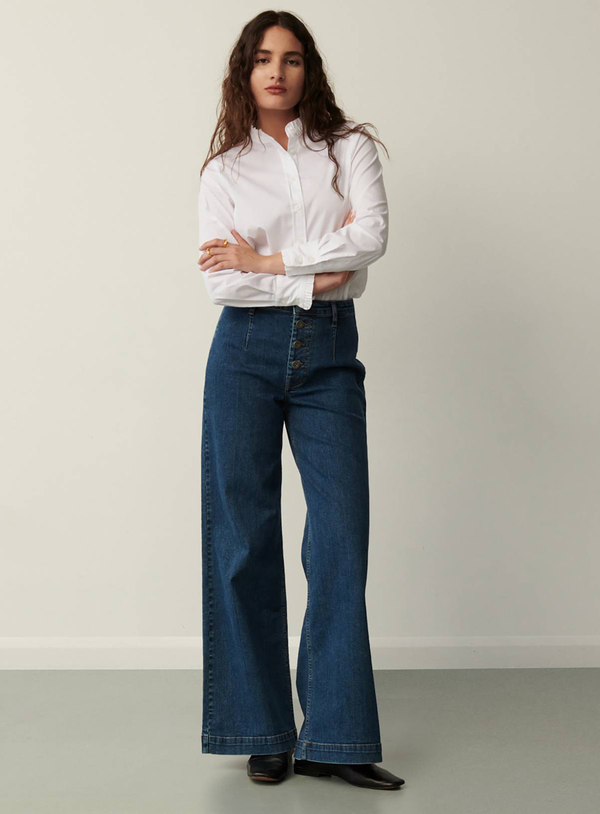 FINERY Tally Wide Leg Jeans 34 - Image 1